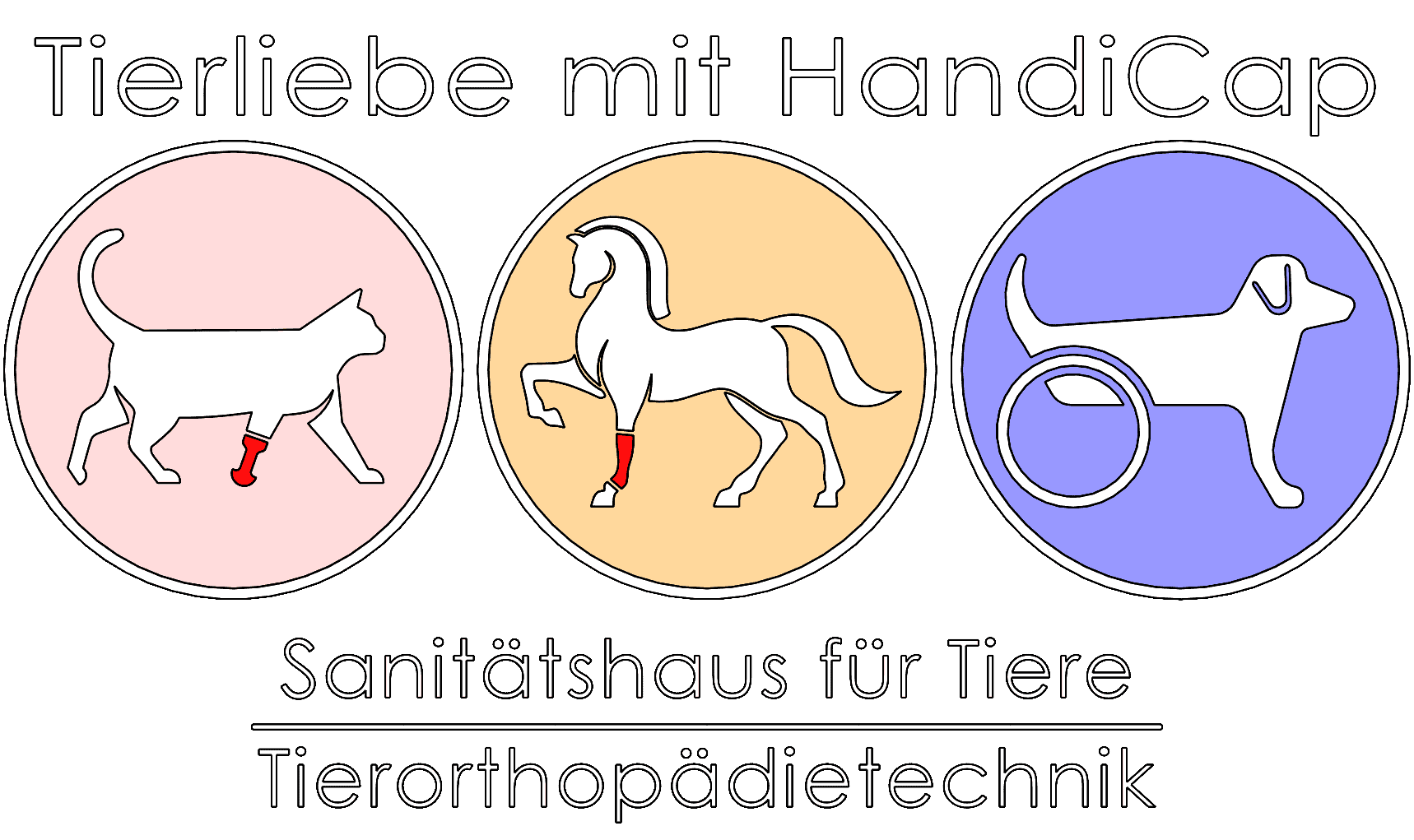 Logo Tierliebe mit Handicap, Sanitätshaus für Tiere